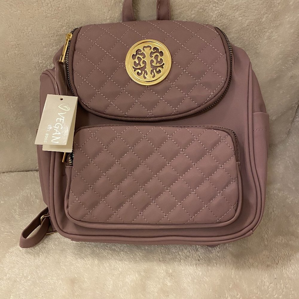 Vegan est. 2005 Brand Small Quilted Purple Backpack Brand New